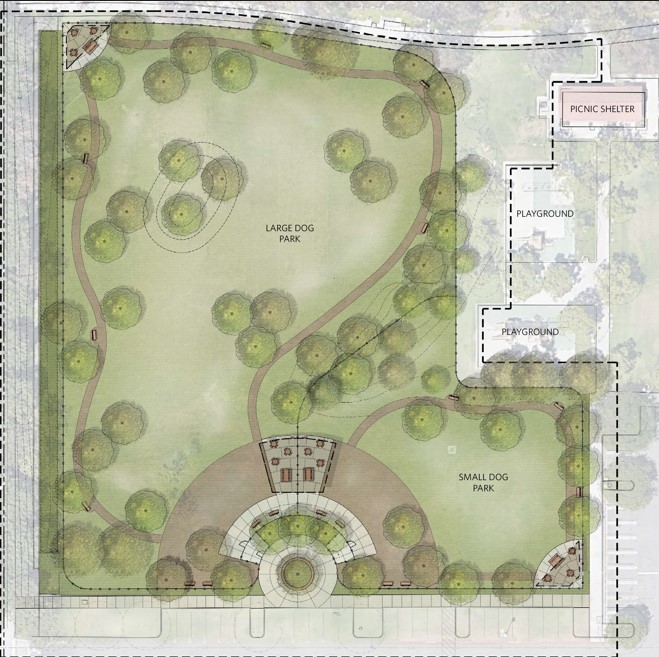 Rendering of Oak Creek Dog Park