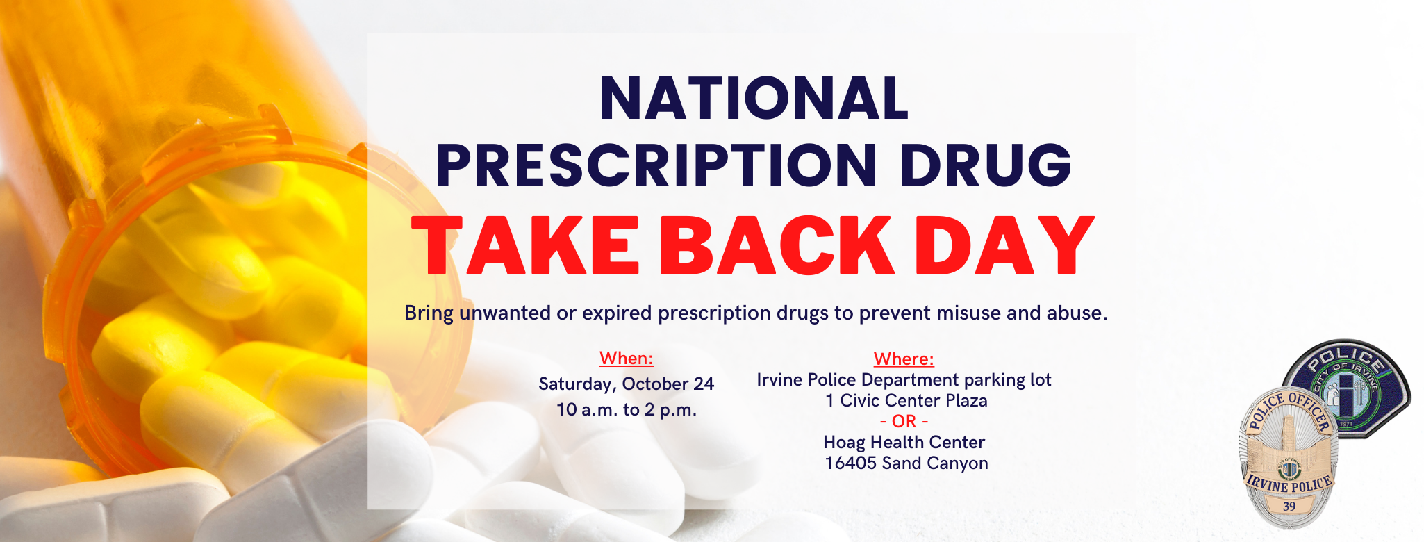 National Prescription Drug Take Back Day | City of Irvine