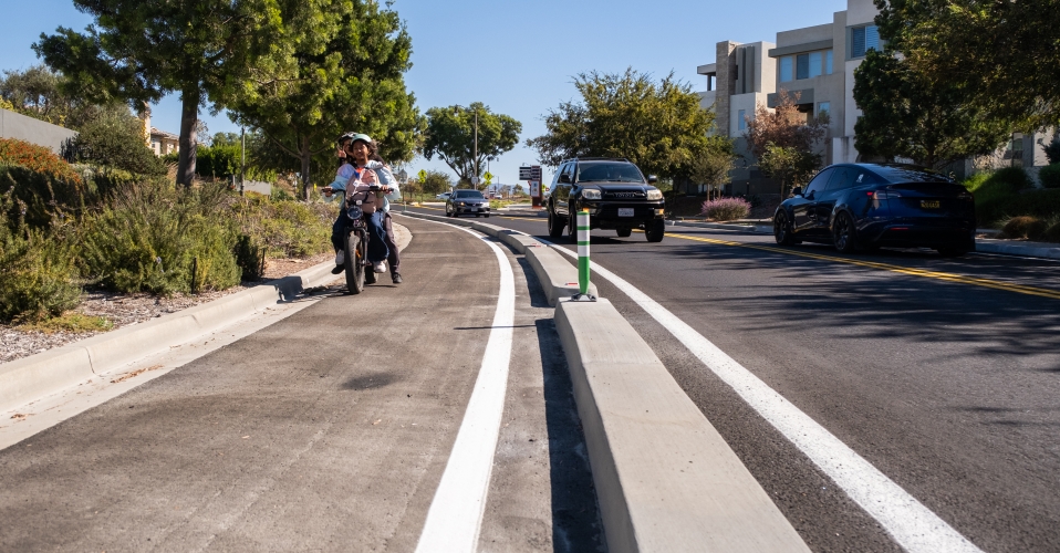 Class IV protected bikeway