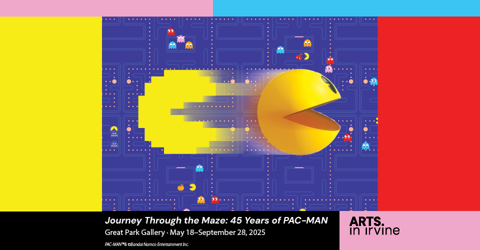 PAC_MAN with a blue backgrounf