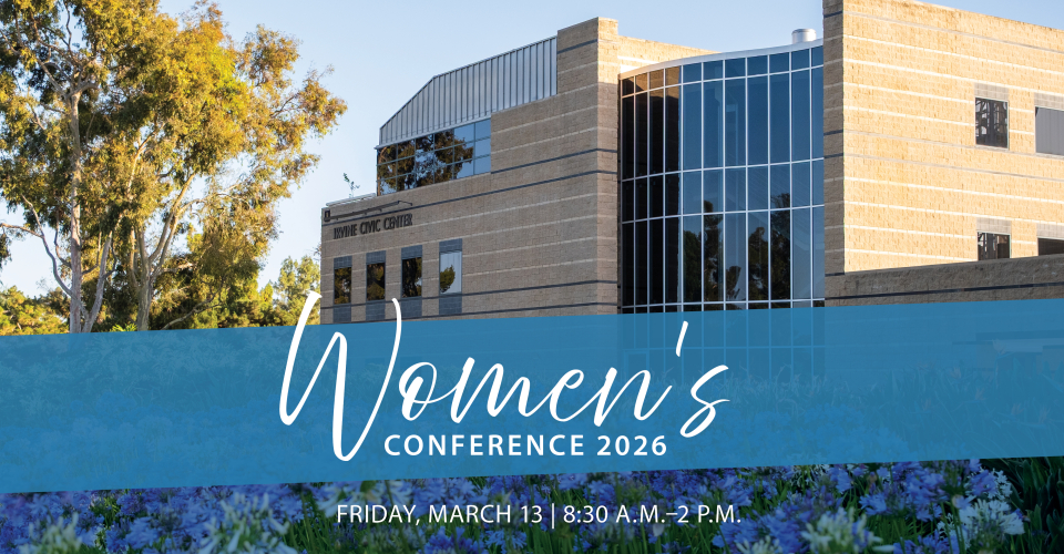 Photo of City Hall with text that says Women's Conference 2026 Friday, March 13 8:30 a.m. to 1:45 p.m.
