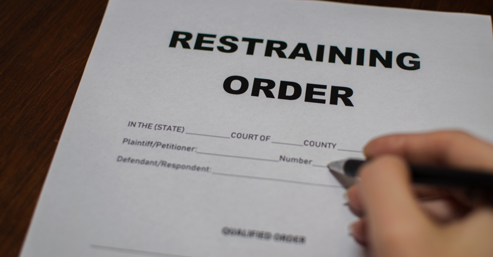 Restraining order document