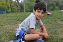 Boy playing flag football