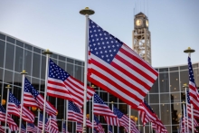 Flags in front of City Hall