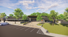 Rendering of the front of the Irvine Animal Care Center 